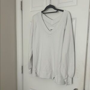 Aerie Soft Cream V-Neck Sweater